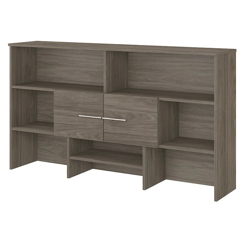 Holzschreibtischaufsatz mit Schrank und offenen Regalen, verschiedene Ausführungen