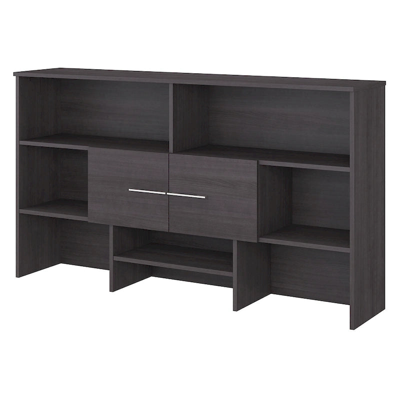 Holzschreibtischaufsatz mit Schrank und offenen Regalen, verschiedene Ausführungen