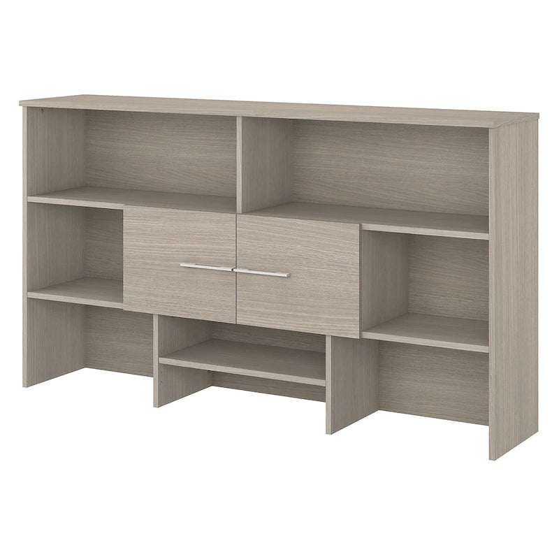 Holzschreibtischaufsatz mit Schrank und offenen Regalen, verschiedene Ausführungen