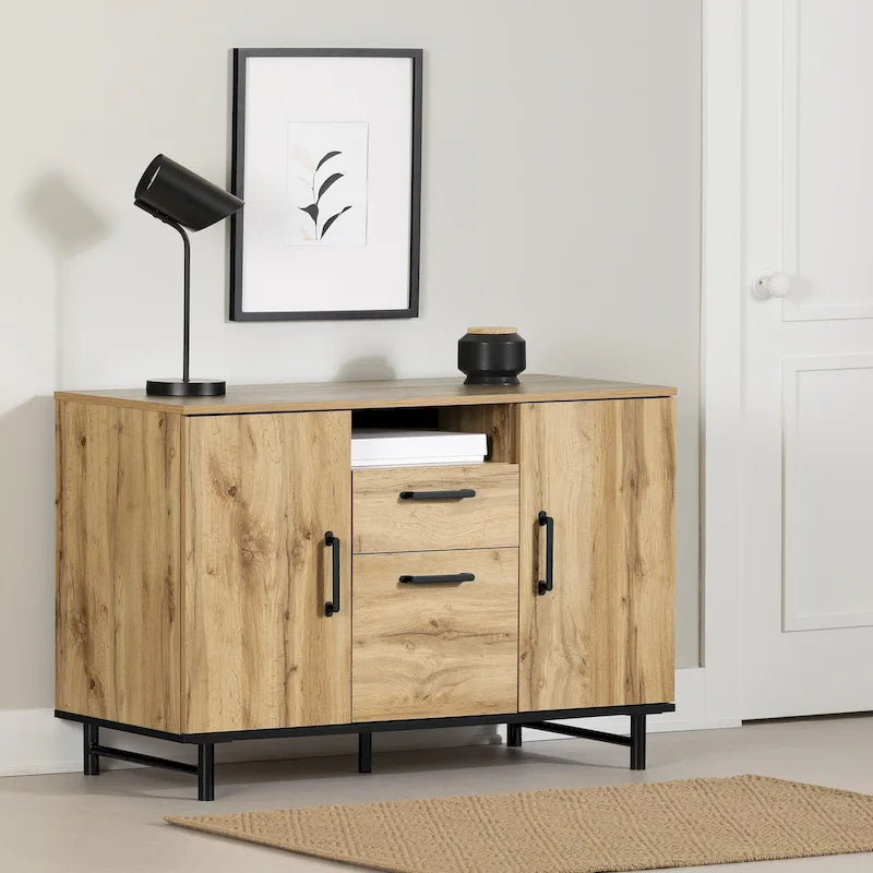 Home-Office-Sideboard mit Schublade für Hängeregistratur und verstellbarem Einlegeboden