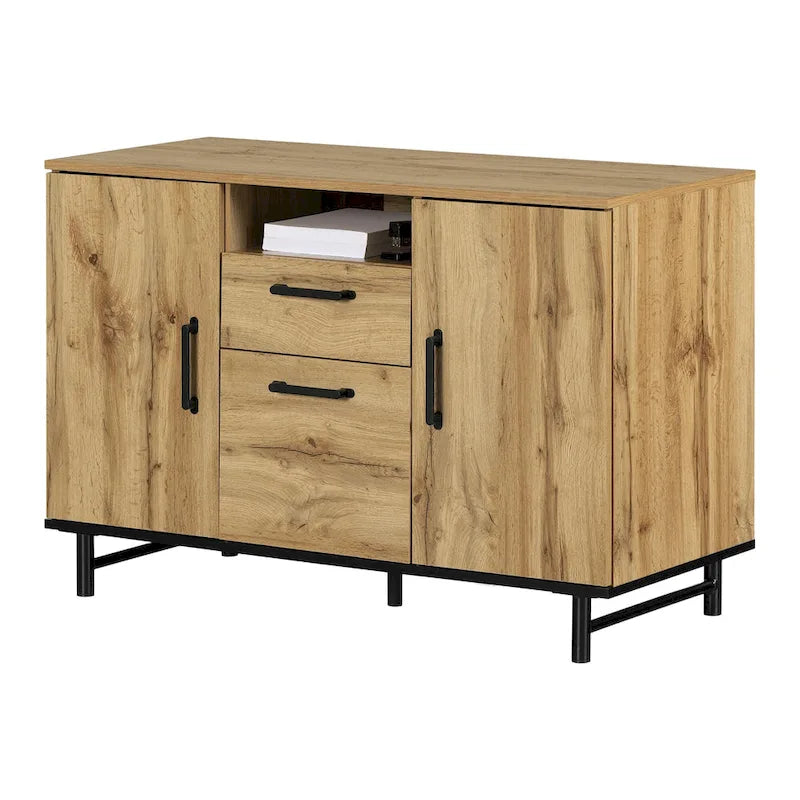 Home-Office-Sideboard mit Schublade für Hängeregistratur und verstellbarem Einlegeboden