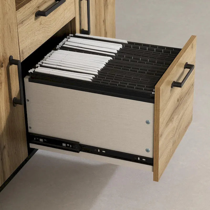 Home-Office-Sideboard mit Schublade für Hängeregistratur und verstellbarem Einlegeboden