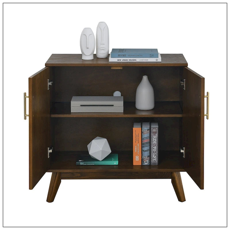 Mid-Century Modern Sideboard mit geriffelten Türen und verstellbaren Einlegeböden