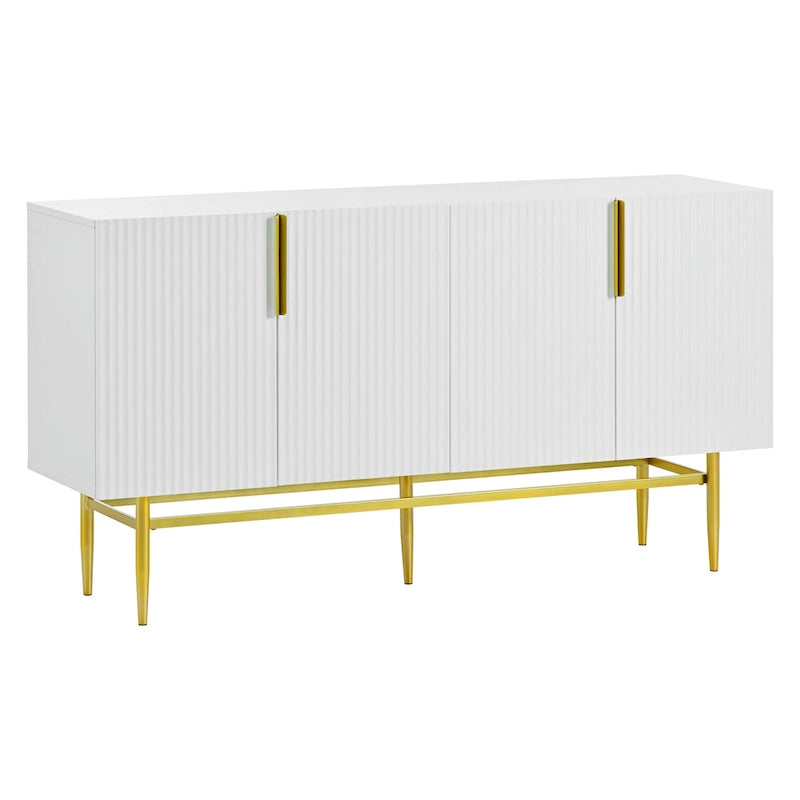 4-türiges Sideboard-Buffetschrank mit goldenen Metallgriffen