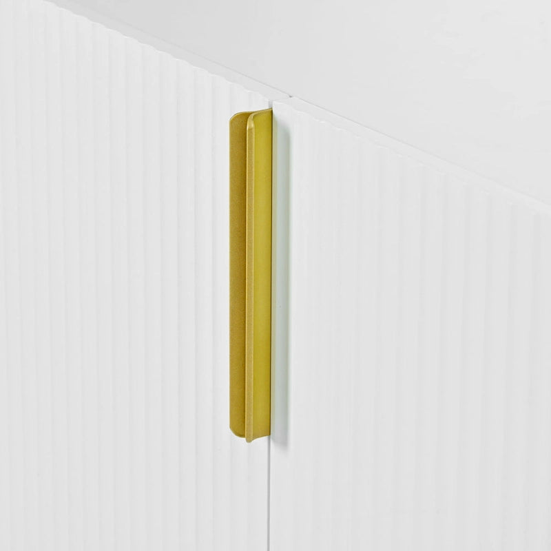 4-türiges Sideboard-Buffetschrank mit goldenen Metallgriffen