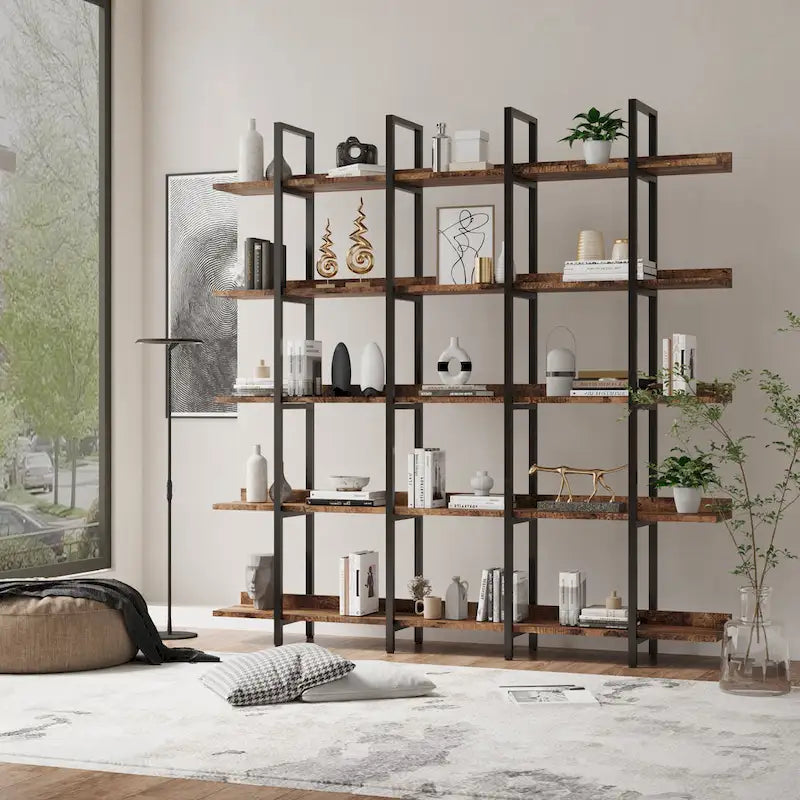 Regal im Vintage-Industrial-Stil mit Metallrahmen