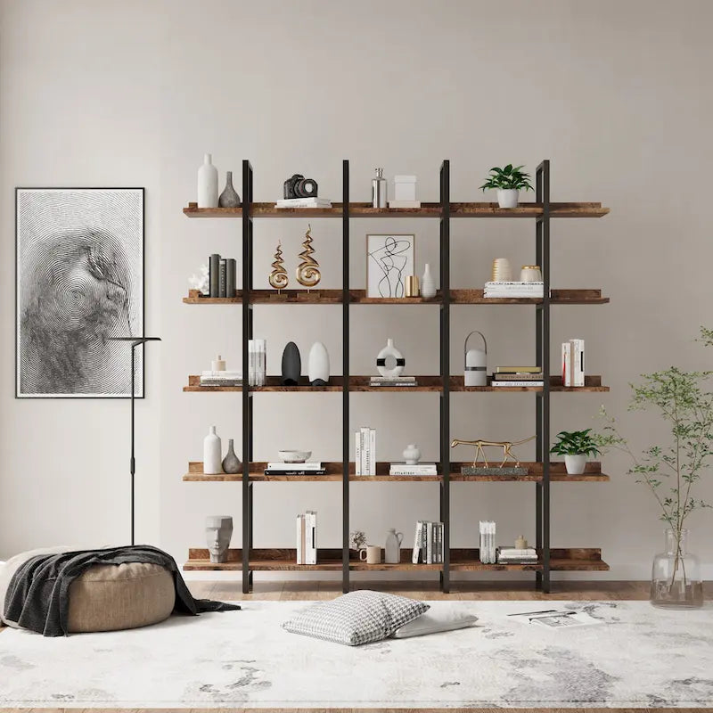 Regal im Vintage-Industrial-Stil mit Metallrahmen