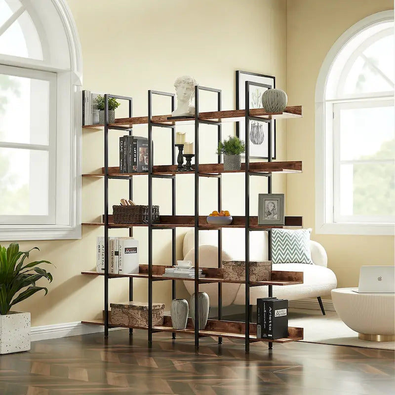 Regal im Vintage-Industrial-Stil mit Metallrahmen
