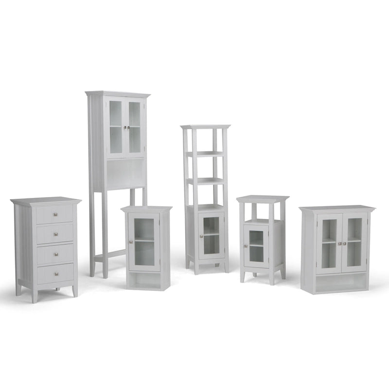 30H x 15B Standregal für Badezimmer, Reinweiß