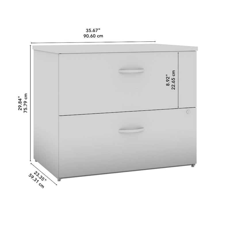 2 Schubladen Aktenschrank, komplett montiert