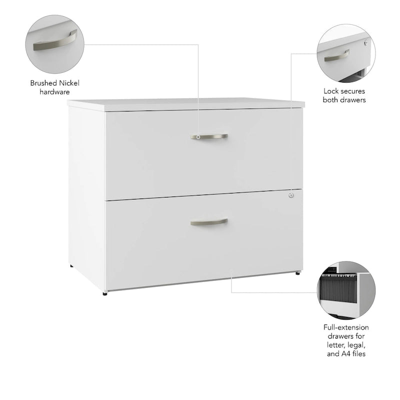 2 Schubladen Aktenschrank, komplett montiert