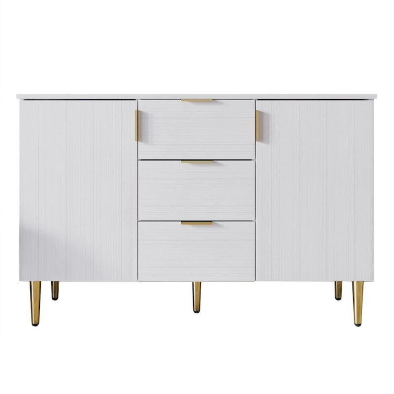 Luxuriöses Sideboard mit klaren Linien und goldenen Beinen