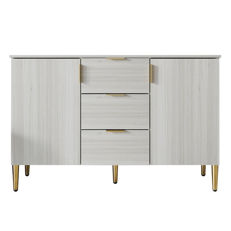 Luxuriöses Sideboard mit klaren Linien und goldenen Beinen
