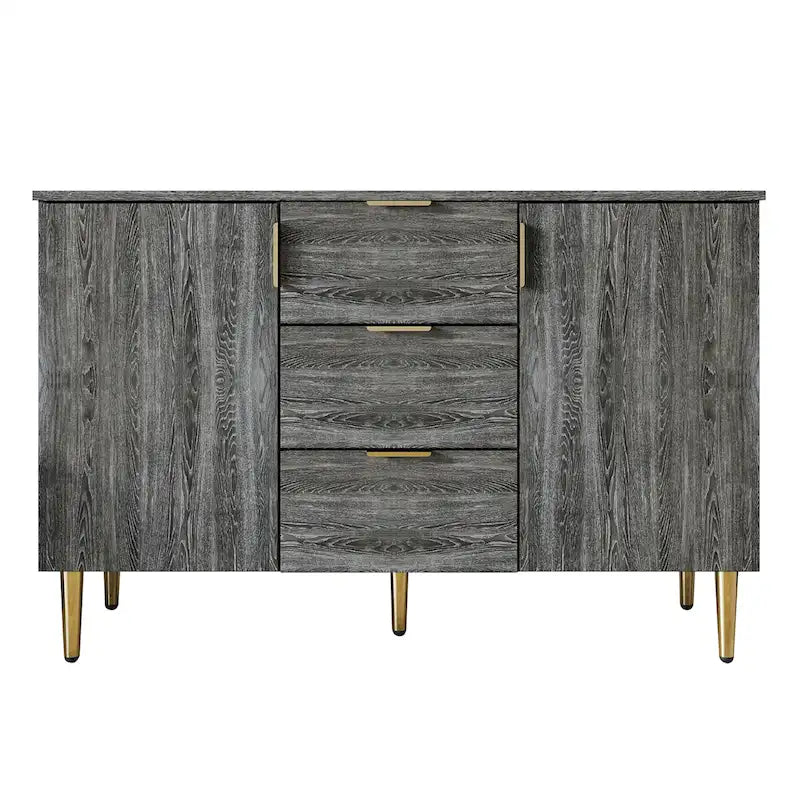 Luxuriöses Sideboard mit klaren Linien und goldenen Beinen