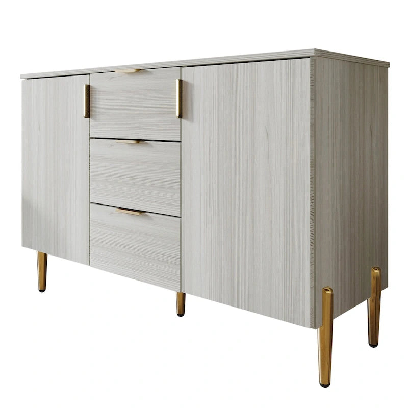 Luxuriöses Sideboard mit klaren Linien und goldenen Beinen