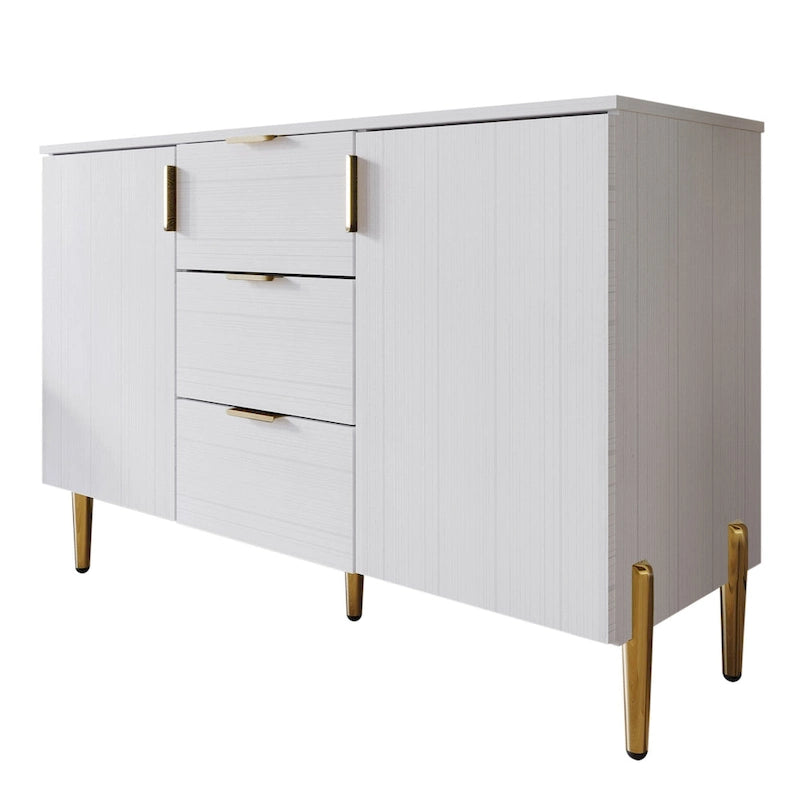 Luxuriöses Sideboard mit klaren Linien und goldenen Beinen