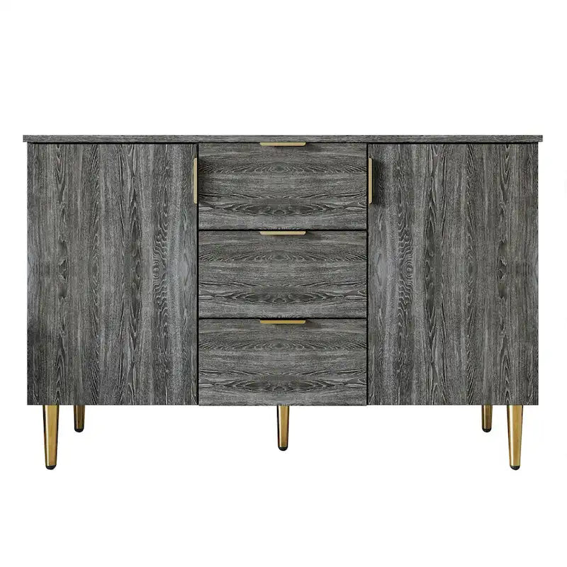 Luxuriöses Sideboard mit klaren Linien und goldenen Beinen