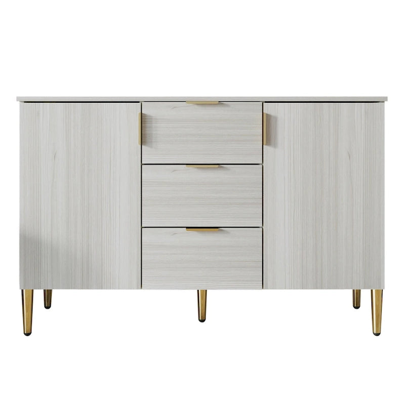 Luxuriöses Sideboard mit klaren Linien und goldenen Beinen