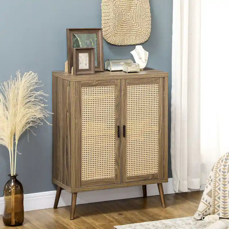 Sideboard-Buffetschrank mit Rattantüren
