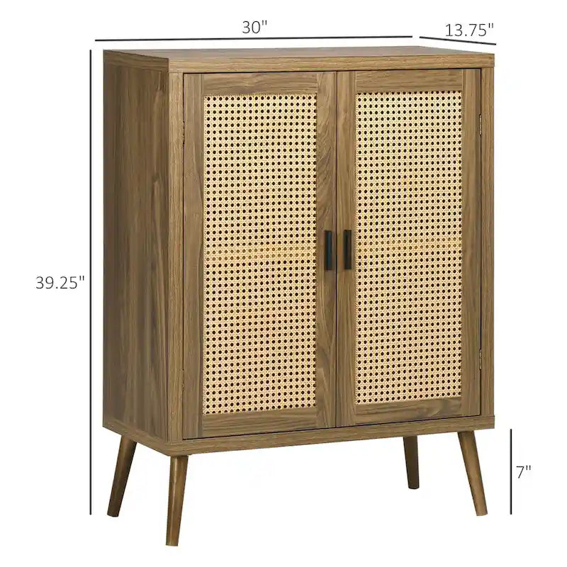 Sideboard-Buffetschrank mit Rattantüren