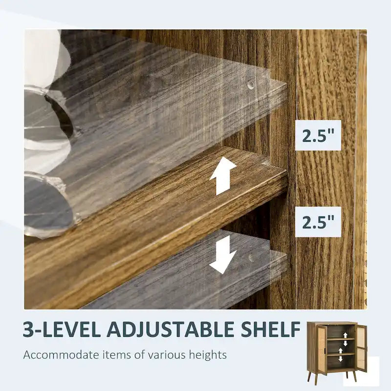 Sideboard-Buffetschrank mit Rattantüren