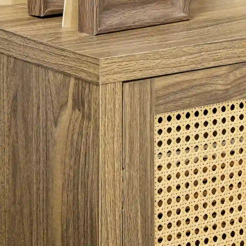 Sideboard-Buffetschrank mit Rattantüren