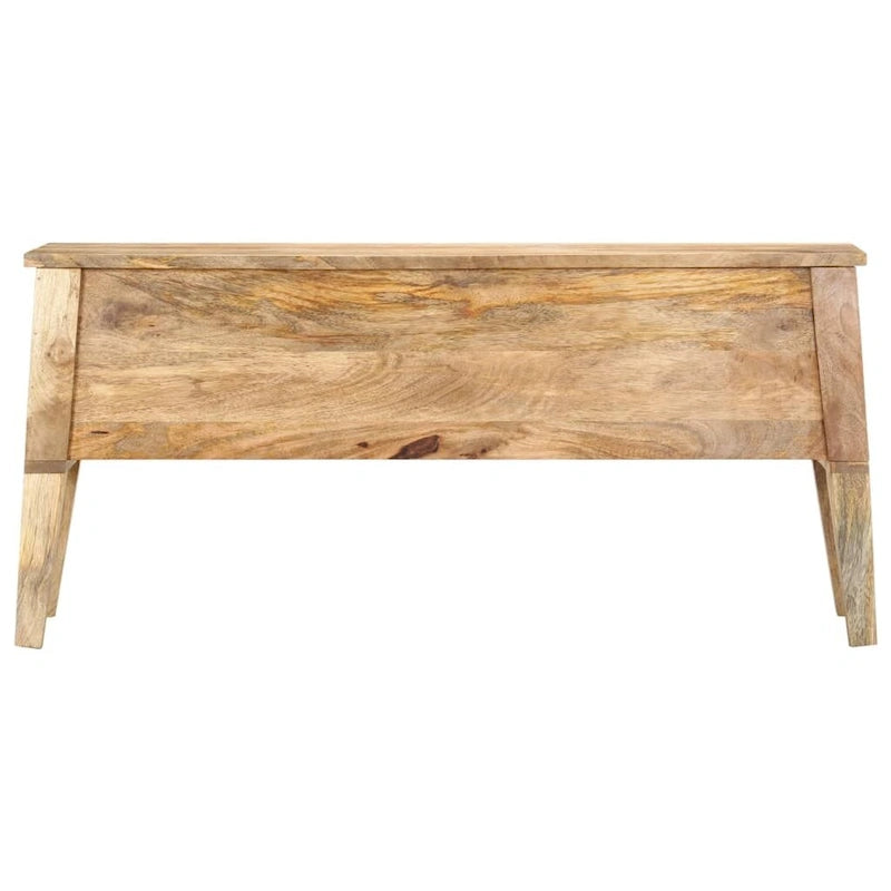 Sitzbank aus massivem Mangoholz mit Stauraum, 39x13.8x18.9