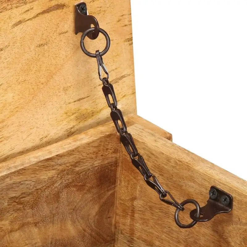 Sitzbank aus massivem Mangoholz mit Stauraum, 39x13.8x18.9
