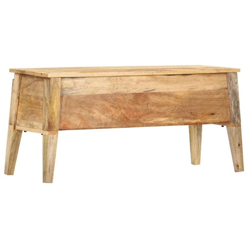 Sitzbank aus massivem Mangoholz mit Stauraum, 39x13.8x18.9