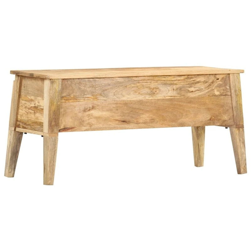 Sitzbank aus massivem Mangoholz mit Stauraum, 39x13.8x18.9