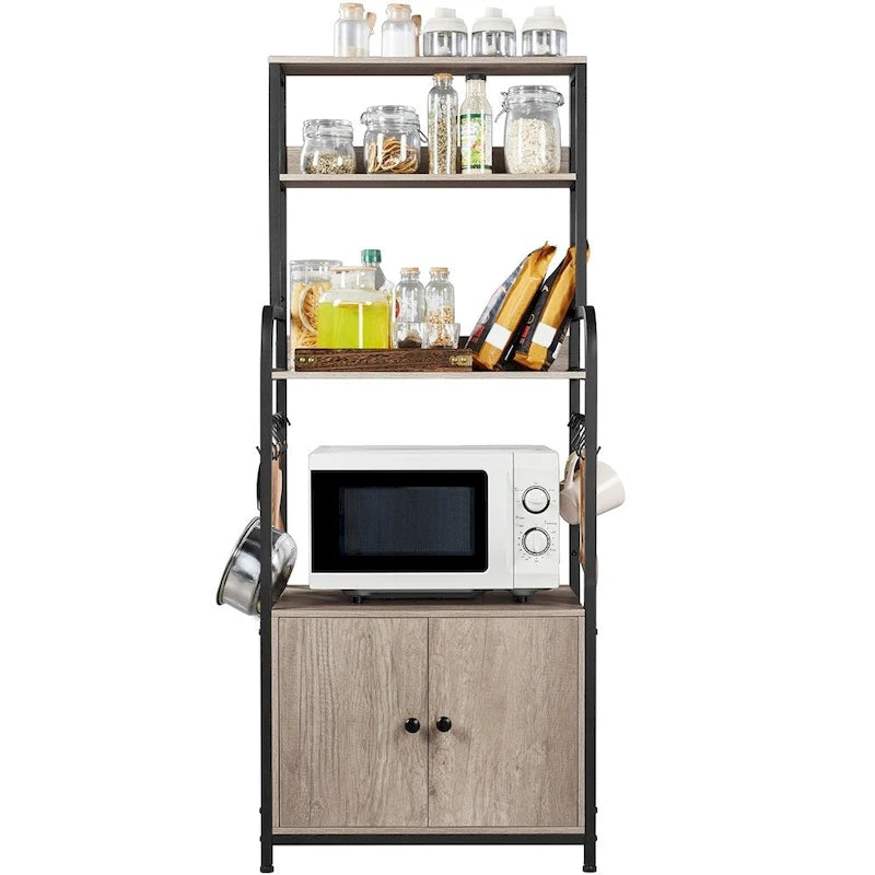 Mehrschichtiges Bäckerregal mit 1 Schrank und 3 Ablagefächern