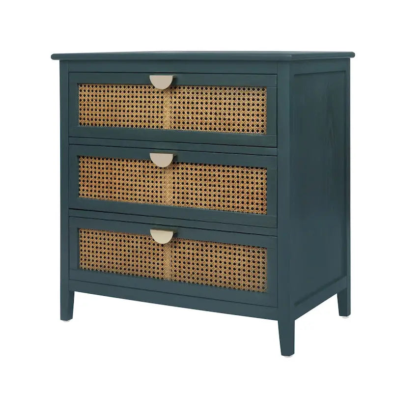 3-Schubladen-Schrank aus natürlichem Rattan