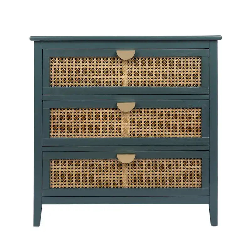 3-Schubladen-Schrank aus natürlichem Rattan