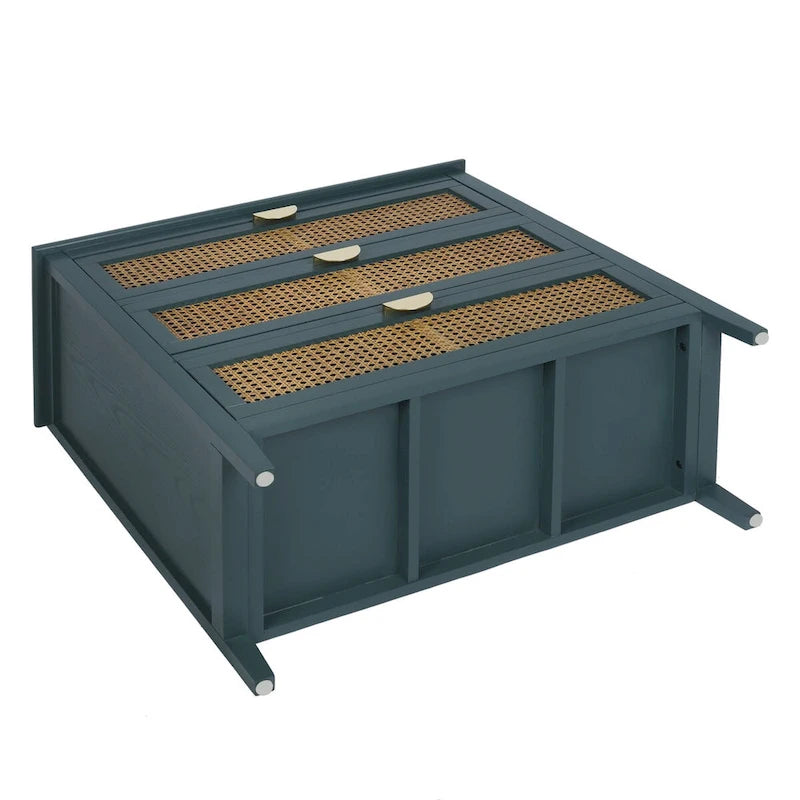 3-Schubladen-Schrank aus natürlichem Rattan