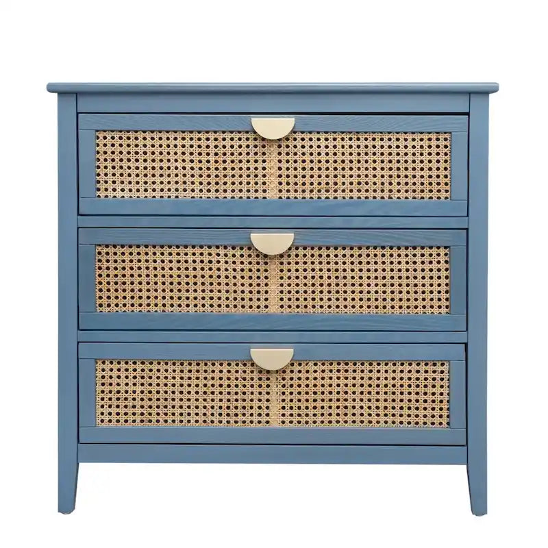 3-Schubladen-Schrank aus natürlichem Rattan