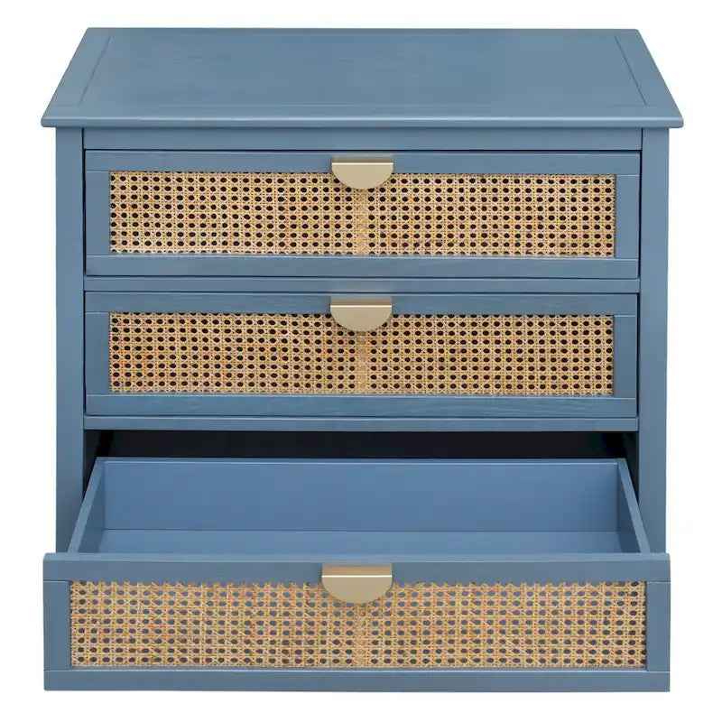 3-Schubladen-Schrank aus natürlichem Rattan