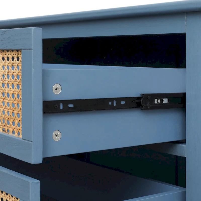 3-Schubladen-Schrank aus natürlichem Rattan