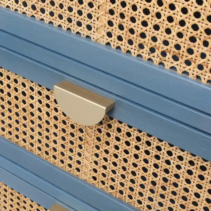 3-Schubladen-Schrank aus natürlichem Rattan