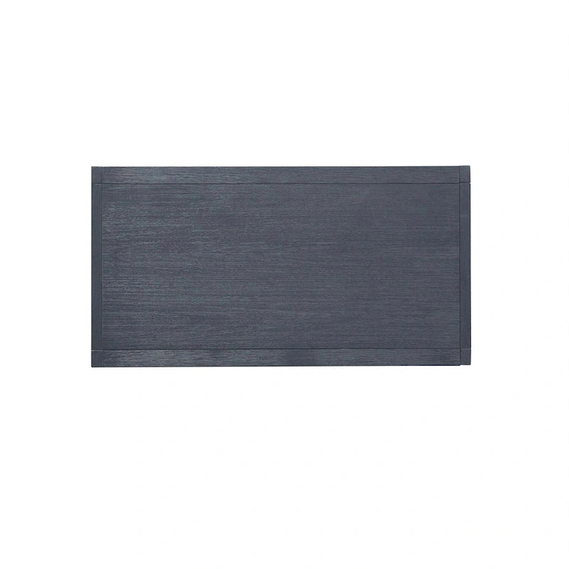 Drahtgebürsteter Denim, weißer und schwarzer Akzentschrank