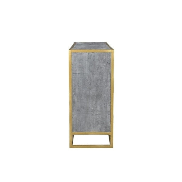 Sideboard-Buffetschrank aus massivem Mangoholz, 60 W, Lagos Grau