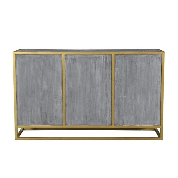 Sideboard-Buffetschrank aus massivem Mangoholz, 60 W, Lagos Grau