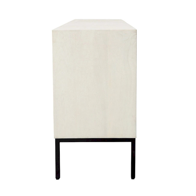 96 Zoll breites Sideboard aus massivem Mangoholz mit Schubladen