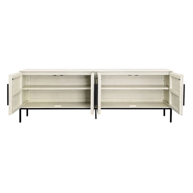 96 Zoll breites Sideboard aus massivem Mangoholz mit Schubladen