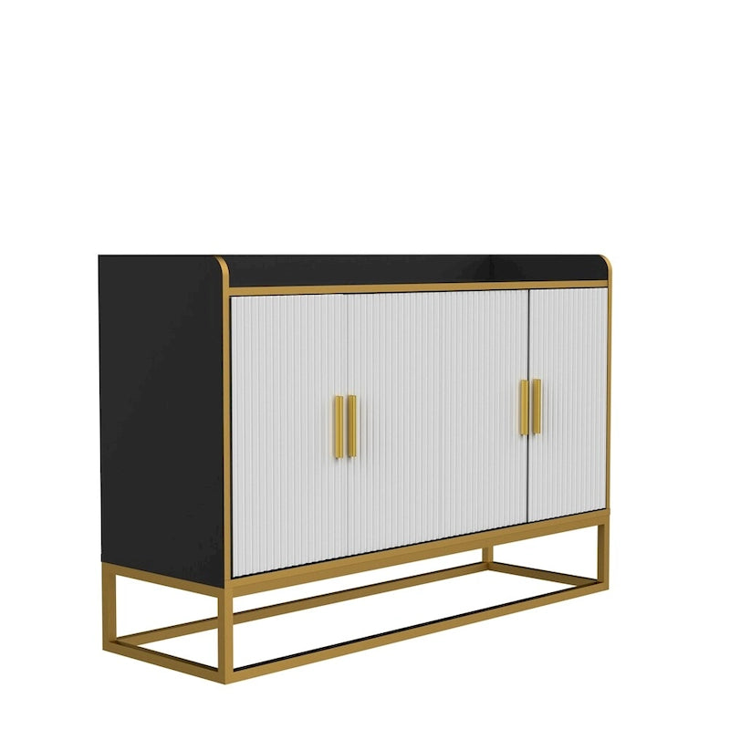 Modernes Küchenbuffet mit Stauraum und goldenen Metallbeinen