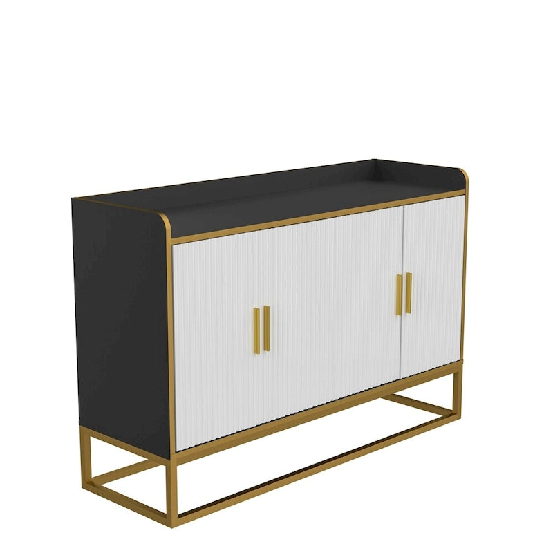 Modernes Küchenbuffet mit Stauraum und goldenen Metallbeinen