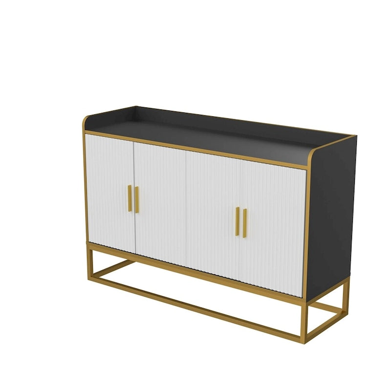 Modernes Küchenbuffet mit Stauraum und goldenen Metallbeinen