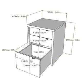 3-Schubladen-Aktenschrank für das Home-Office