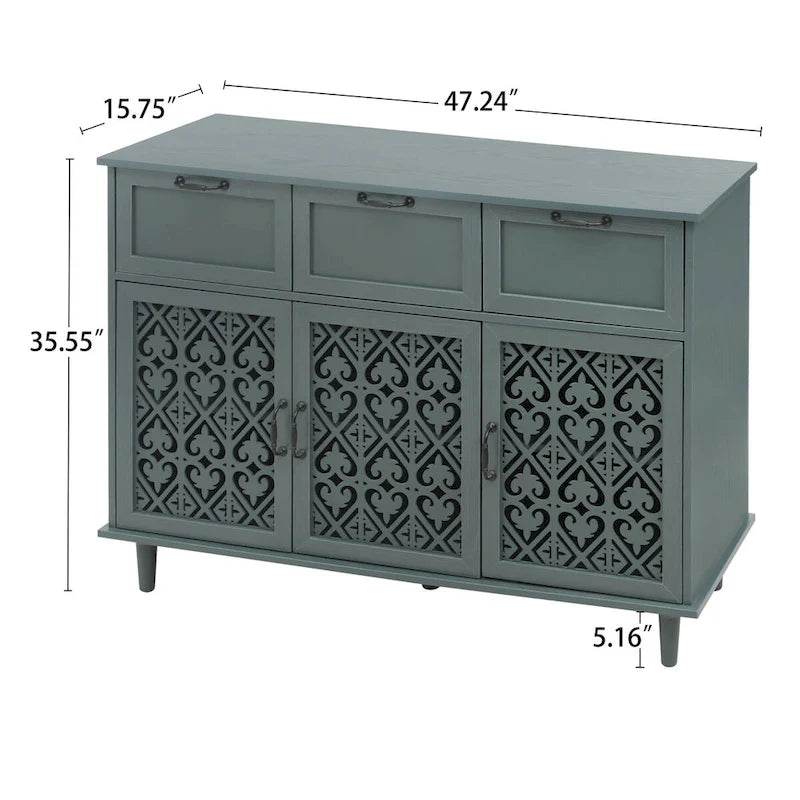 3-türiger, 3-schubladiger Schrank für das Schlafzimmer