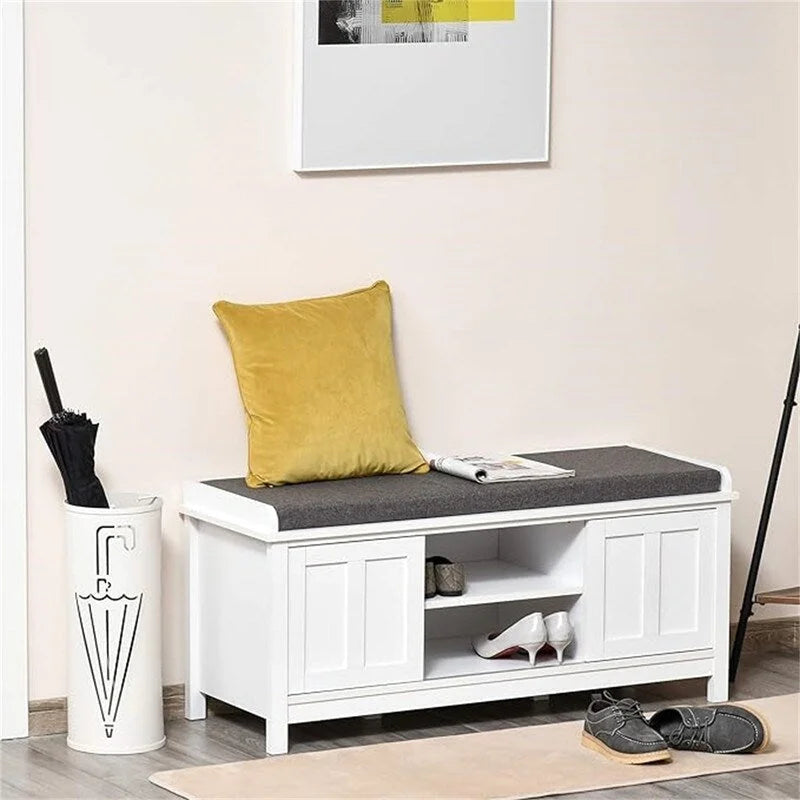 Schuhbank-Aufbewahrungshocker mit Schiebetüren – 40T x 112B x 50H cm