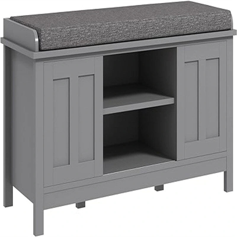 Schuhbank-Aufbewahrungshocker mit Schiebetüren – 40T x 112B x 50H cm
